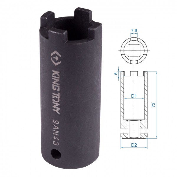 Головка для демонтажа клапана форсунок MAN, MB, Scania 1/2 KING TONY 9AN43