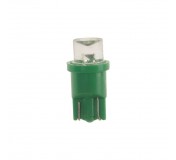 Автолампа T10W (W2,1x9,5d) 1 LED CONCAVE GREEN 8лм   12V MEGAPOWER /10 /100