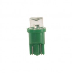 Автолампа T10W (W2,1x9,5d) 1 LED CONCAVE GREEN 8лм   12V MEGAPOWER /10 /100