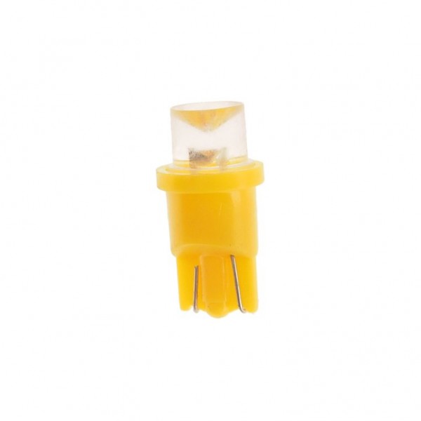 Автолампа T10W (W2,1x9,5d) 1 LED CONCAVE YELLOW 8лм   12V MEGAPOWER /10 /100 M-10312Y