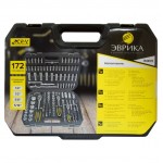 Набор инструмента  1/4"&1/2"DR 6-гранный 172 предмета ЭВРИКА 1/2 ER-80172