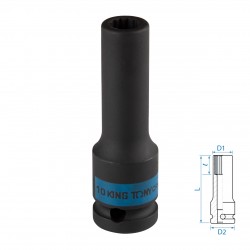 Головка торцевая ударная глубокая двенадцатигранная 1/2, 10 мм KING TONY 443010M