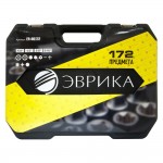 Набор инструмента  1/4"&1/2"DR 6-гранный 172 предмета ЭВРИКА 1/2 ER-80172