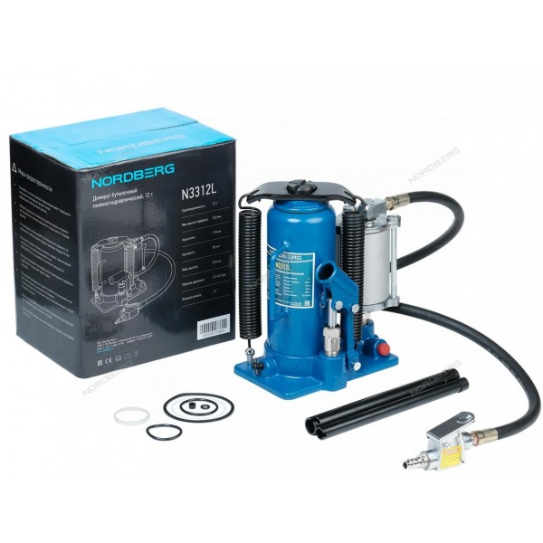 Домкрат бутылочный пневмогидравлический, 12 т NORDBERG N3312L ЦБ-00016918