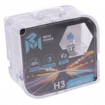 Автолампа H3 (55) PK22s +50% (бокс, 2шт) 12V MEGAPOWER /1/10 M-37033013