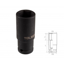 Головка торцевая ударная глубокая шестигранная 1/2, 22 мм TOLSEN TT18272