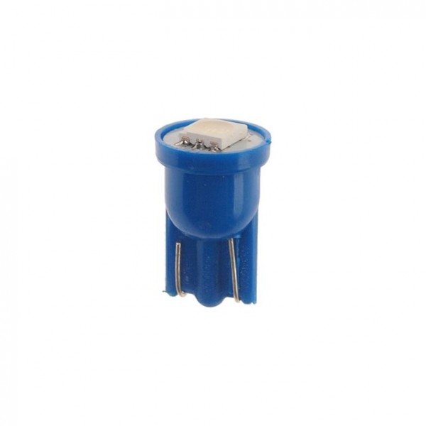 Автолампа T10W (W2,1x9,5d) 1 SMD 5050 BLUE 6лм 12V MEGAPOWER /10 /100 OLD M-10411B