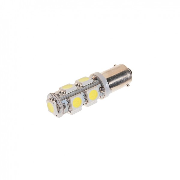 Автолампа T4W (BA9s) 9 SMD 5050 WHITE 6000K 180лм 12V MEGAPOWER /10 /100 OLD M-90131W