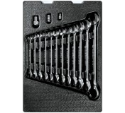Набор комбинированных трещоточных ключей, 8-22 мм, ложемент, 15 предметов KING TONY 9-10115MR