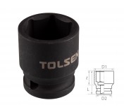 Головка торцевая ударная шестигранная 1/2, 24 мм TOLSEN TT18224