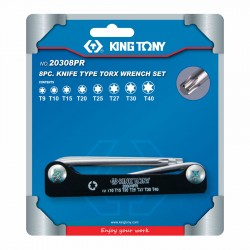 Набор Г-образных Torx, T9-T40, складные, 8 предметов KING TONY 20308PR