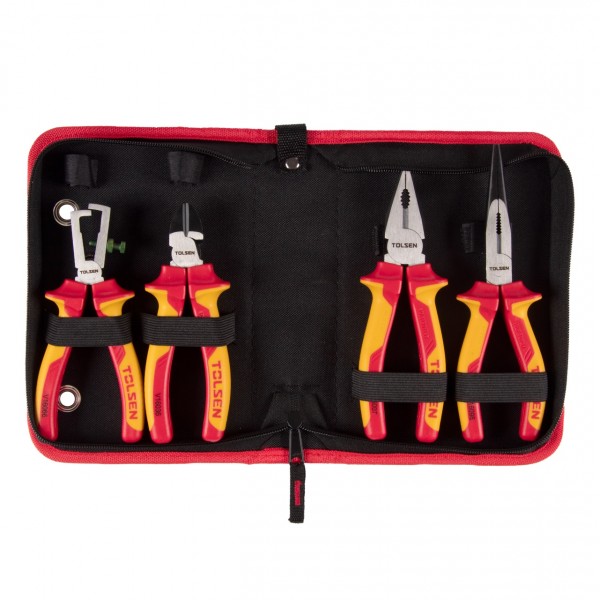 Набор пассатижей и бокорезов диэлектрических, 4 предмета, в футляре на молнии TOLSEN TTV83204