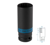 Головка торцевая ударная глубокая двенадцатигранная 1/2, 22 мм KING TONY 443022M