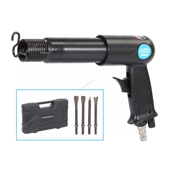 Пневмозубило 250 мм с комплектом насадок в кейсе NORDBERG NP5094K