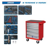 Набор инструментов DRIVE в красной тележке, 251 предмет KING TONY 934-251AMR