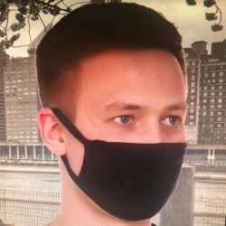 Маска многоразовая трикотажная (черная)