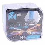 Автолампа H4 (60/55) P43t-38 BLUE WHITE 4300K (бокс, 2шт) 12V MEGAPOWER /1/10 M-37033020