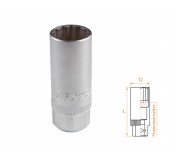 Головка свечная двенадцатигранная 1/2, 21 мм, резиновый фиксатор AFFIX AF00242021