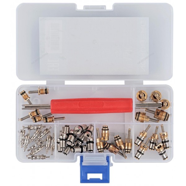 Набор ниппелей (золотников) для сервисных портов + унив. сервисный ключ NFA6K