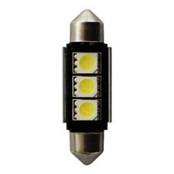 Автолампа C5W (SV8,5) 3 SMD 5050 WHITE 6000K 36мм 60лм  24V MEGAPOWER /10 /100 M-70231W-24