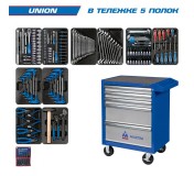 Набор инструментов UNION в синей тележке, 173 предмета KING TONY 932-000AMB