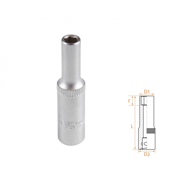 Головка торцевая глубокая шестигранная 1/4, 5 мм AFFIX AF00120005