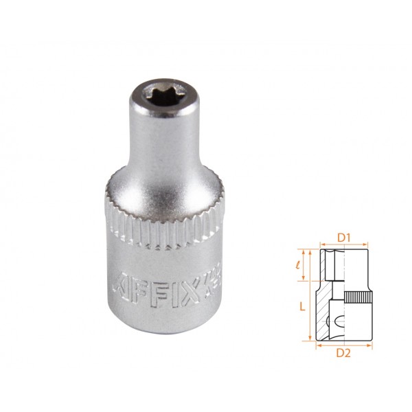 Головка торцевая TORX Е-стандарт 1/4, E4 AFFIX AF00023004