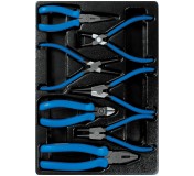 Набор съемников стопорных колец, пассатижей и бокорезов, ложемент, 7 предметов KING TONY 9-40207GP