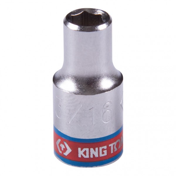 Головка торцевая стандартная шестигранная 1/4, 3/16, дюймовая KING TONY 233506S