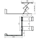 Напольный ножничный автомобильный подъемник, г/п 3.5 т WDK-505X