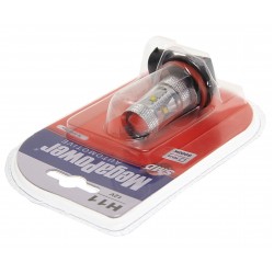Автолампа H11 (PGJ19-2) 6 SMD CREE WHITE 6000K блистер 336лм 12V MEGAPOWER /1/10/100