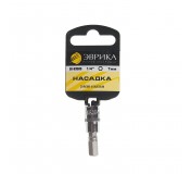 Насадка ER-93505H 1/4" DR 6-гранная 7мм (с держателем) ЭВРИКА 1/240
