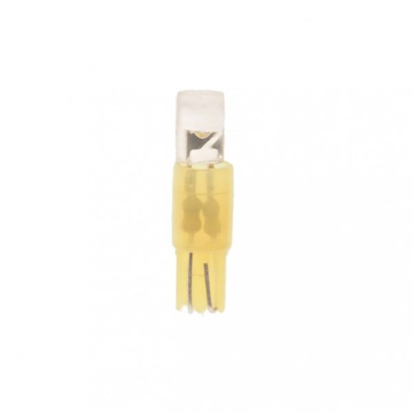 Автолампа T5 (W2*4.6d) 1 LED FLAT YELLOW 5лм   12V MEGAPOWER /10 /100 M-50112Y