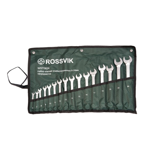 Набор ключей комбинированных ROSSVIK 6-24мм, 16шт WST0624