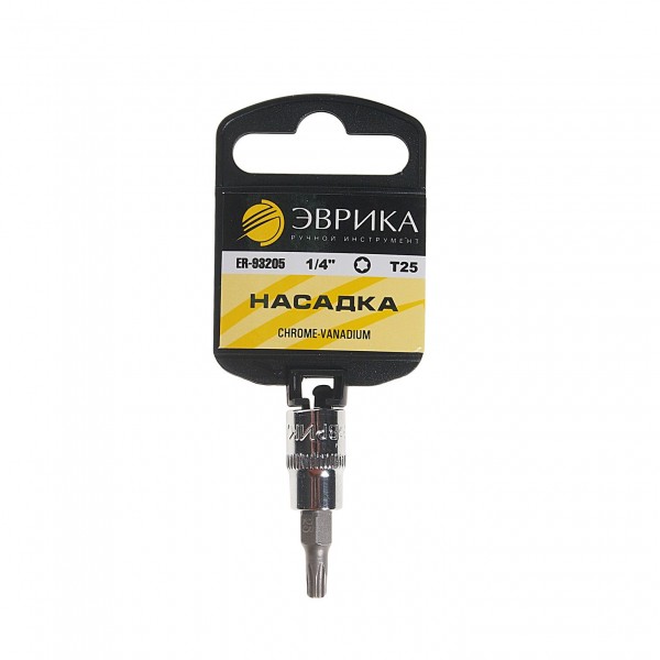 Насадка  1/4" DR торкс T25 (с держателем) ЭВРИКА 1/240 ER-93205H