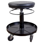 Табурет ремонтный круглый, микролифт с ходом 120 мм, инструментальная полка WDK-86020