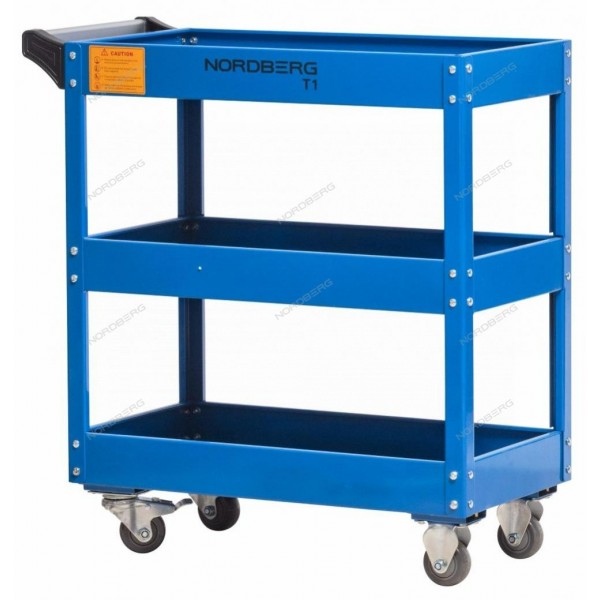 Тележка инструментальная, 3 полки, синяя NORDBERG T1(B)