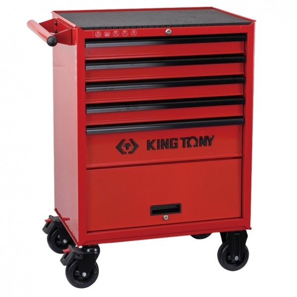 Тележка инструментальная, 5 выдвижных ящиков и отсек, CLASSIС KING TONY 87432-5U