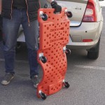 Лежак ремонтный подкатной, пластиковый, красный WDK-84068R