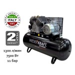 Масляный поршневой компрессор с ременным приводом 1300 л/мин, 11 бар, 270 л WDK-92712