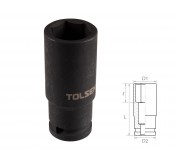 Головка торцевая ударная глубокая шестигранная 1/2, 21 мм TOLSEN TT18271
