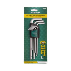 H0509S Набор ключей шестигранных ROSSVIK, 9пр длинные с шаром