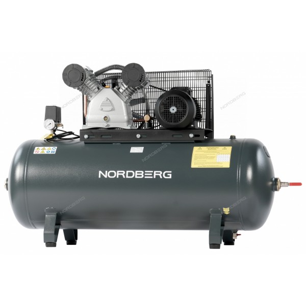 Компрессор поршневой с ременной передачей 380В, ресив. 270л, 880л/мин NORDBERG NCP300/880
