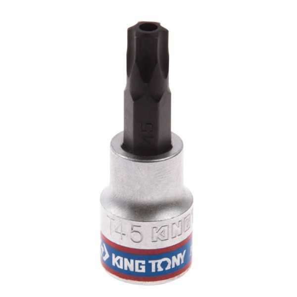 Насадка (бита) торцевая 3/8, Torx, T45, L = 50 мм, с отверстием KING TONY 302745