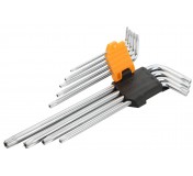 Набор Г-образных Torx, T10H-T50H, длинные, с отверстием, 9 предметов TOLSEN TT20057