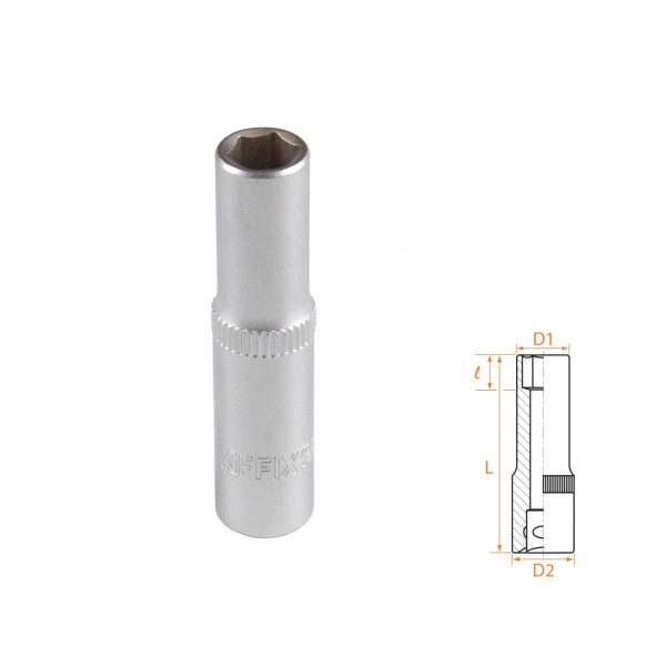 Головка торцевая глубокая шестигранная 1/4, 7 мм AFFIX AF00120007