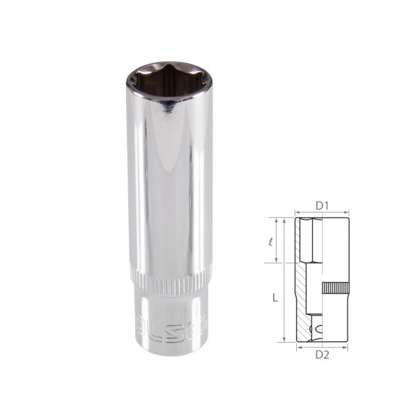 Головка торцевая глубокая шестигранная 3/8, 15 мм TOLSEN TT16365