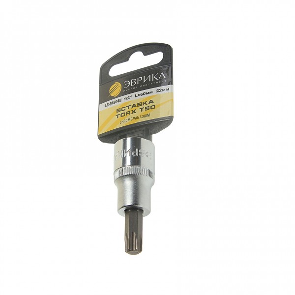 Насадка-вставка с битой Torx T50  1/2 22мм L=60мм (с держателем) ЭВРИКА /1/20 ER-94604H