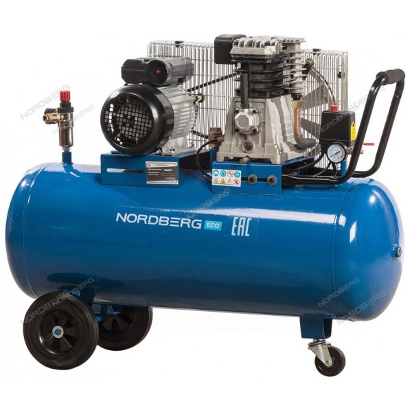 Компрессор поршневой с ременным приводом, объем 100 л NORDBERG ECO NCE100/400-220