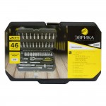 Набор торцевых головок  1/4"DR 6-гранный 46 предметов ЭВРИКА 1/10 ER-80046